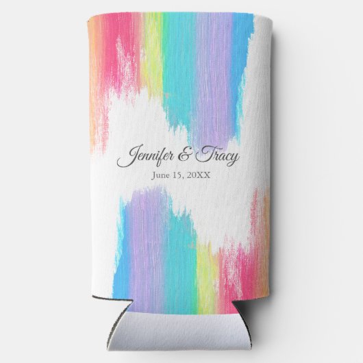 Mooie regenboog bruiloft gepersonaliseerd (Achterkant)