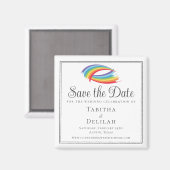 Mooie regenboog bruiloft golven Save the Date Magneet (Voorkant / Achterkant)