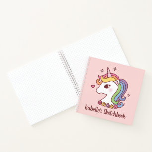 Mooie Regenboog Eenhoorn Doodle Meisjes Schetsboek Notitieboek