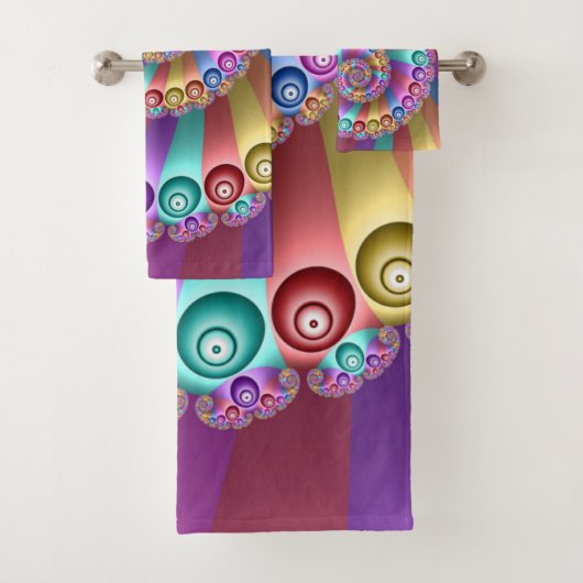 Mooie Regenboog Kleuren Abstracte Fractal Art Bad Handdoek (Insitu)