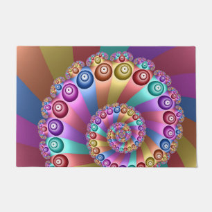 Mooie Regenboog Kleuren Abstracte Fractal Art Deurmat