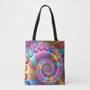 Mooie Regenboog Kleuren Abstracte Fractal Art Draagtas