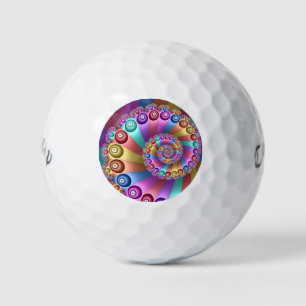 Mooie Regenboog Kleuren Abstracte Fractal Art Golfballen