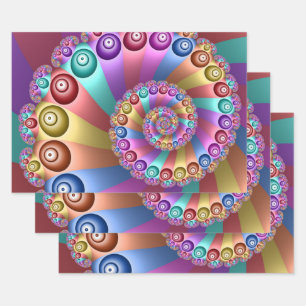 Mooie Regenboog Kleuren Abstracte Fractal Art Inpakpapier Vel