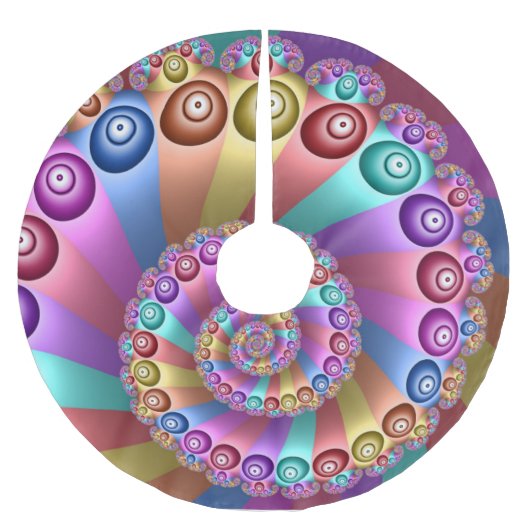 Mooie Regenboog Kleuren Abstracte Fractal Art Kerstboom Rok (Voorkant)