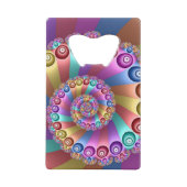 Mooie Regenboog Kleuren Abstracte Fractal Art Kredietkaart Flessenopener (Voorkant)