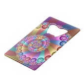 Mooie Regenboog Kleuren Abstracte Fractal Art Kredietkaart Flessenopener (Voorkant Gekanteld)