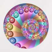 Mooie Regenboog Kleuren Abstracte Fractal Art Labels (Design 1)