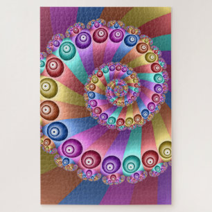 Mooie Regenboog Kleuren Abstracte Fractal Art Legpuzzel