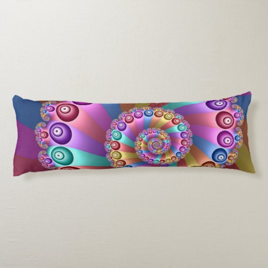 Mooie Regenboog Kleuren Abstracte Fractal Art Lichaamskussen (Achterkant)