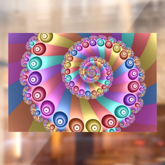 Mooie Regenboog Kleuren Abstracte Fractal Art Raamsticker (Vel 2)