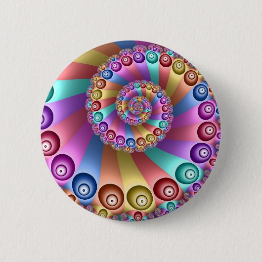 Mooie Regenboog Kleuren Abstracte Fractal Art Ronde Button 5,7 Cm (Voorkant)