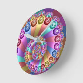 Mooie Regenboog Kleuren Abstracte Fractal Art Ronde Klok (Hoek)