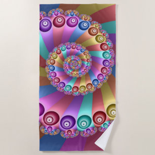 Mooie Regenboog Kleuren Abstracte Fractal Art Strandlaken