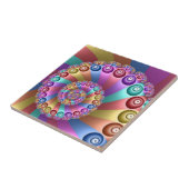 Mooie Regenboog Kleuren Abstracte Fractal Art Tegeltje (Zijkant)