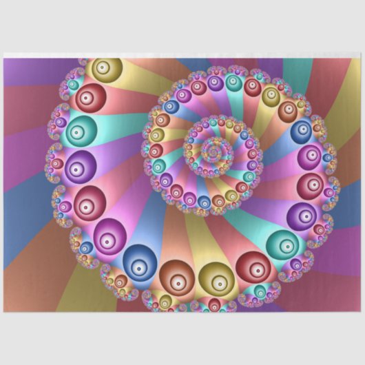 Mooie Regenboog Kleuren Abstracte Fractal Art Tissuepapier (Voorkant)