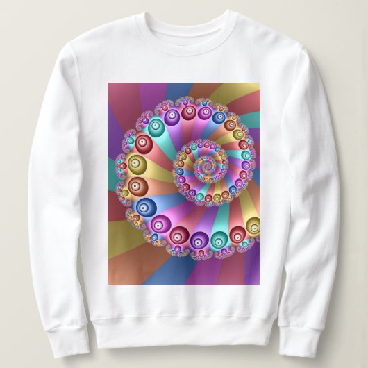 Mooie Regenboog Kleuren Abstracte Fractal Art Trui (Design voorkant)
