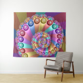 Mooie Regenboog Kleuren Abstracte Fractal Art Wandkleed (In Situ (horizontaal))