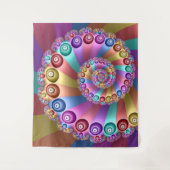 Mooie Regenboog Kleuren Abstracte Fractal Art Wandkleed (Voorkant)