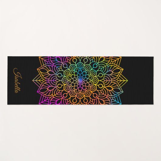 Mooie regenboog Mandala Pattern personaliseren Yogamat (Voorkant (horizontaal))