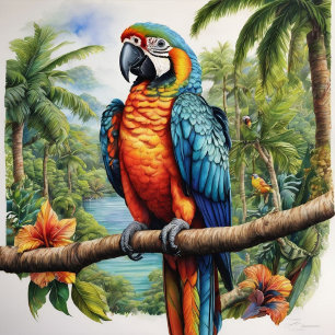 Mooie regenboog papegaaien stropdas