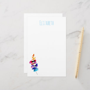 Mooie regenboogbladeren waterverf briefpapier
