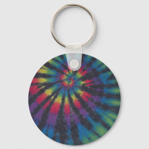 Mooie regenboogdraden Spiral Tie Dye PhatDyes Sleutelhanger