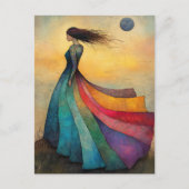 Mooie regenboogjurk briefkaart (Voorkant)