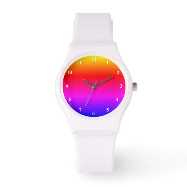 Mooie regenboogkleuren horloge (Voorkant)