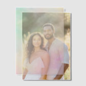 Mooie regenboogtinten van groen roze blauw vellum uitnodigingen (Offset (Koppel))