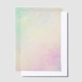 Mooie regenboogtinten van groen roze blauw vellum uitnodigingen (Offset)