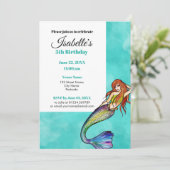 Mooie regenboogzeemeermin met Long Hair Kaart (Staand voorkant)