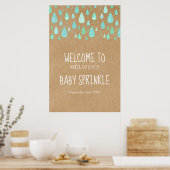 Mooie regendruppels Baby Sprinkle / Shower Boho We Poster (Keuken)