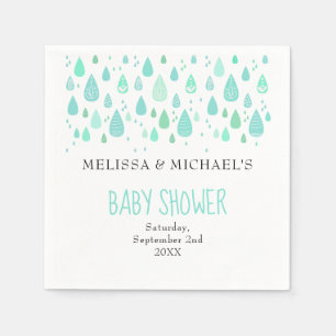 Mooie regendruppels koppels baby shower / sprinkle servet