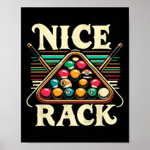Mooie rek zwembad biljartspeler biljart cue sport poster