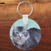 Mooie, relaxende kat sleutelhanger (Achterkant)