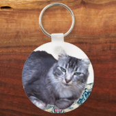 Mooie, relaxende kat sleutelhanger (Voorkant)