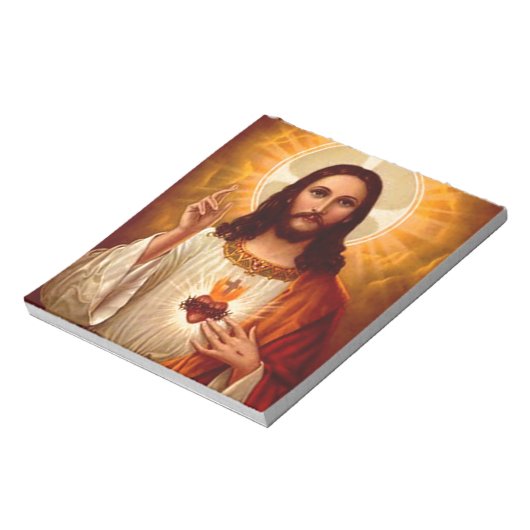 Mooie religieuze heilige hartslag van Jezus afbeel Notitieblok (Gedraaid)