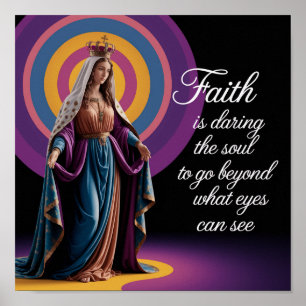 Mooie religieuze quote en Maria Poster
