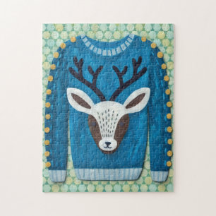 Mooie rendier hert kerst vakantie puzzel kunst