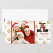 Mooie rendierbelkerstkaart voor familie foto feestdagenkaart (Voorkant / Achterkant)