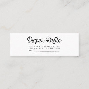 Mooie retro babyshower luier raffle ticket