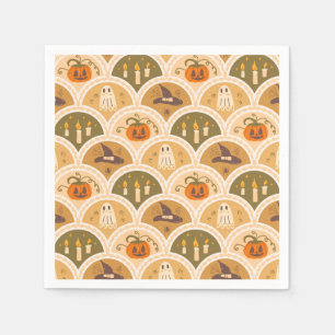 Mooie Retro Halloween Patronen Servetten