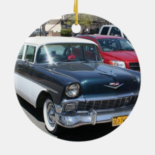 Mooie retro klassieke Amerikaanse auto Keramisch Ornament (Achterkant)