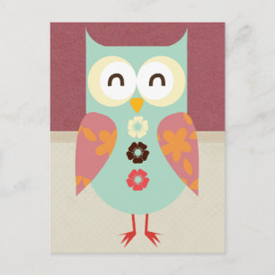 Mooie Retro Owl Briefkaart