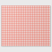 Mooie retro rode gingham ruitpatroon cadeaupapier (Vlak)