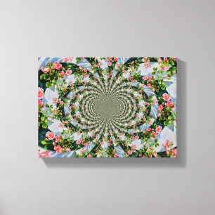 Mooie retro roze rode rozen waterverf bloemenmolen canvas afdruk