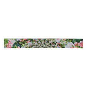 Mooie retro roze rode rozen waterverf bloemenmolen grosgrain lint