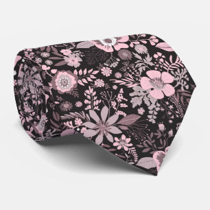 Mooie retro stijl roze pastel bloemenpatroon stropdas