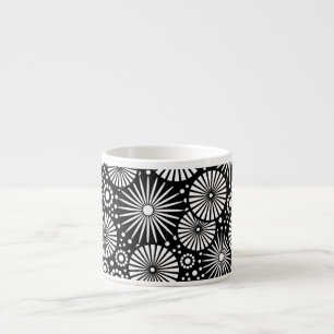 Mooie retro zwart-wit espressokop espresso kop